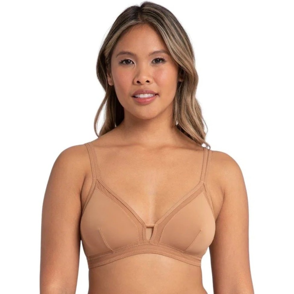 Lively Bralette Mesh Wireless Women Size 1 Toasted Almond‎ Nude Minimalist 42268